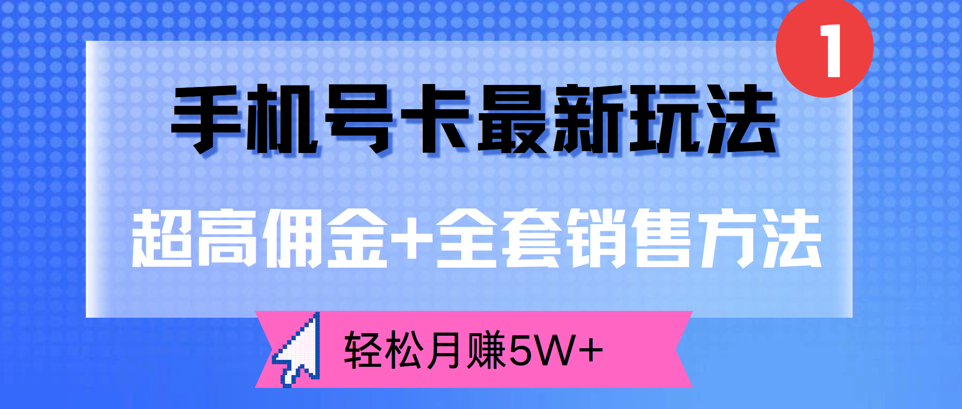 超高佣金+全套销售方法，手机号卡最新玩法，轻松月赚5W+-免费网赚资源网