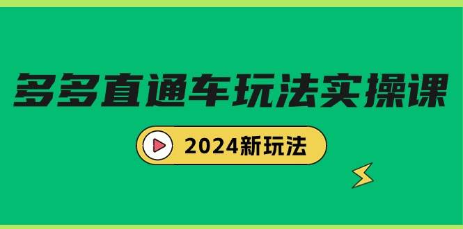多多直通车玩法实战课，2024新玩法（7节课）-免费网赚资源网