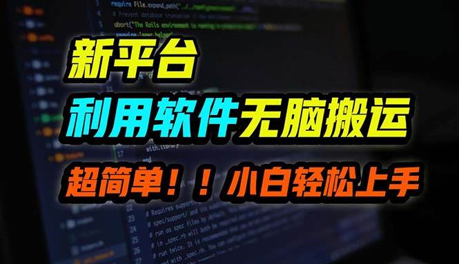 B站平台用软件无脑搬运，月赚10000+，小白也能轻松上手-免费网赚资源网