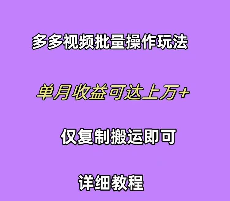 拼多多视频带货快速过爆款选品教程 每天轻轻松松赚取三位数佣金 小白必…-免费网赚资源网