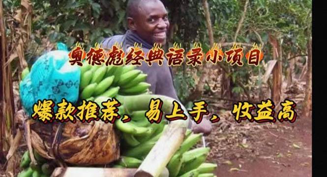 奥德彪经典语录小项目，爆款推荐，易上手，收益高-免费网赚资源网